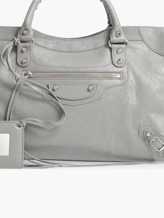 Balenciaga Handbags - Balenciaga Gray Leather City Shoulder Bag with Top Handles